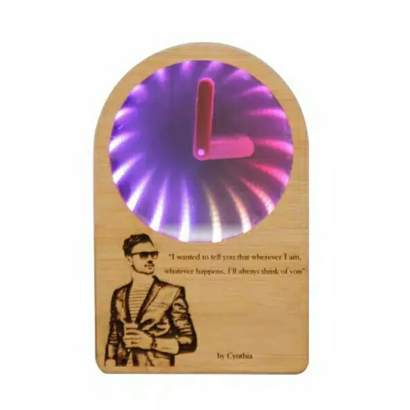 Infinity Clock Jam Meja LED
