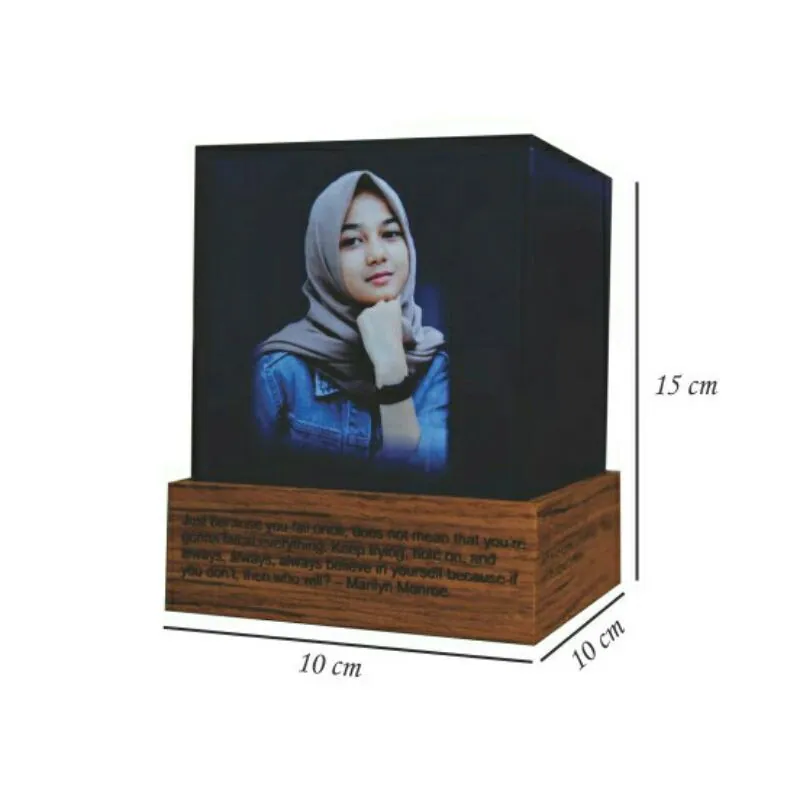 Lampu Akrilik Custom 5 Sisi Rechargeable